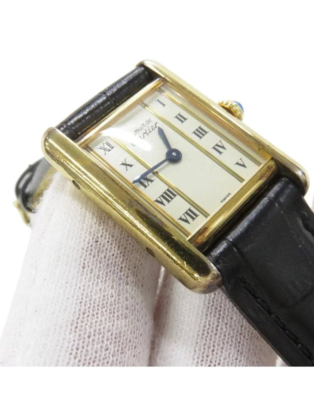 Cartier Must Tank SM Vermeil Watch Ivory Dial Vintage